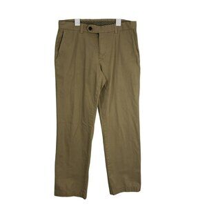 Brooks Brothers Milano Fit Khaki Chino Pants W33 L30 100% Cotton Mens